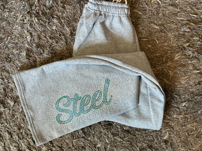 Open Bottom Pant with Pockets - RHINESTONES