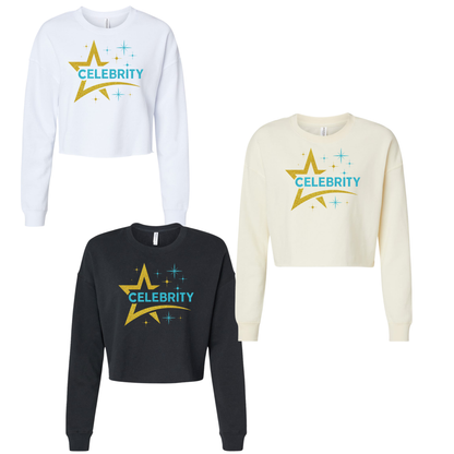 WOMENS'S LIGHTWEIGHT CROP CREWNECK SWEATSHIRT - CELEBRITY CHEER