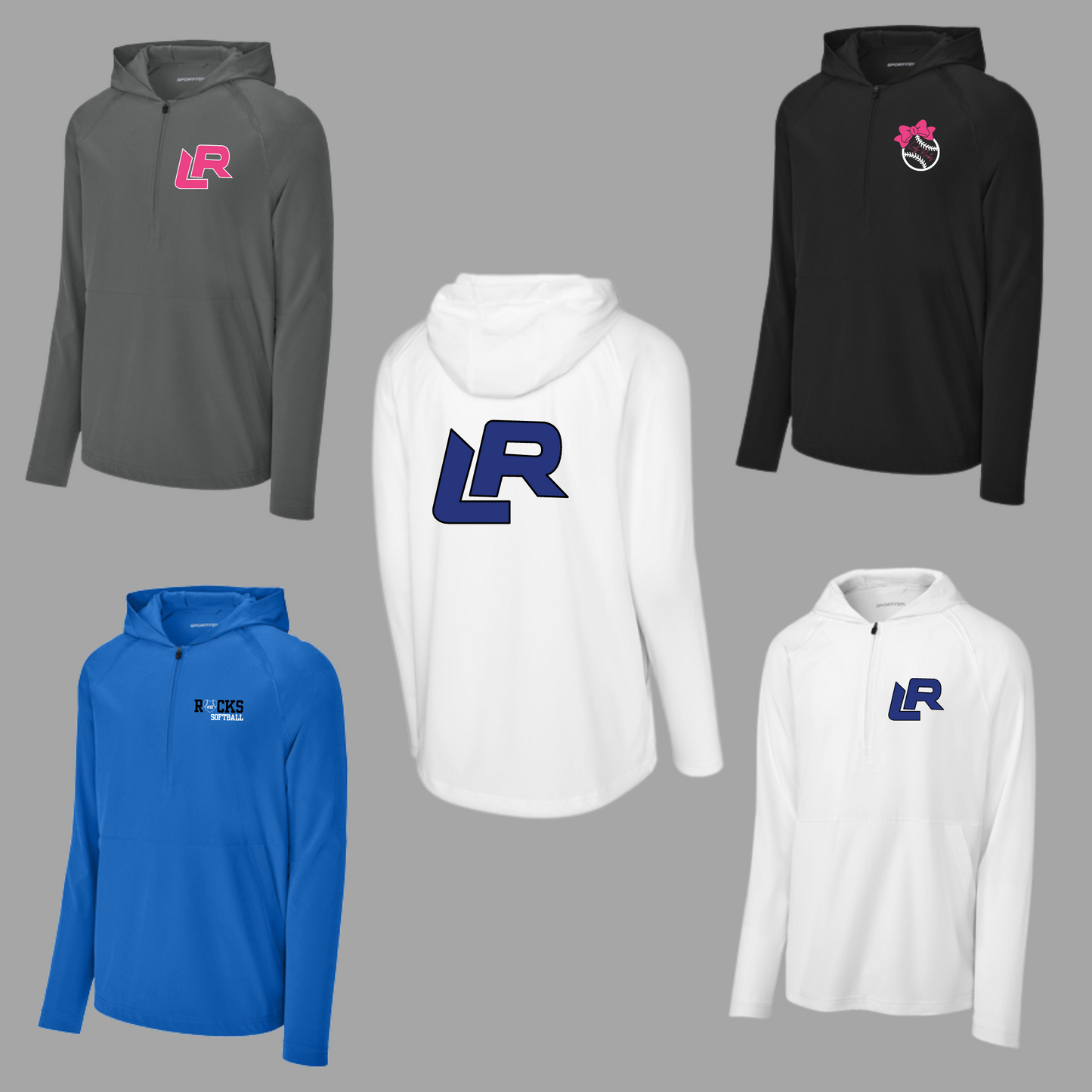 LADY ROCKS SOFTBALL - Repeat 1/2-Zip Long Sleeve Hooded Jacket