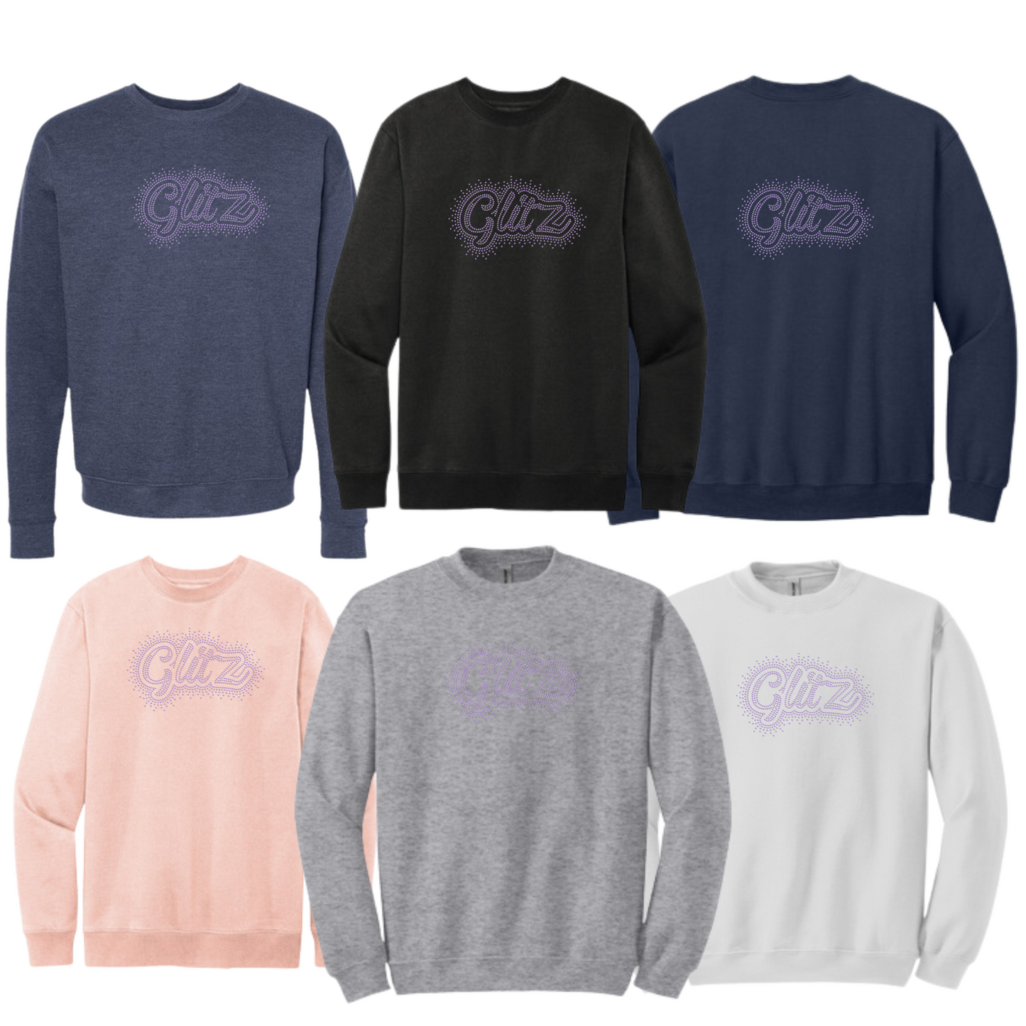 GLITZ  - FLEECE CREW - RHINESTONE