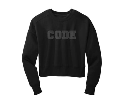 CODE - CROPPED CREW - RHINESTONE
