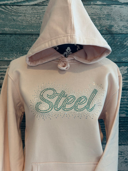 STEEL - FLEECE HOODIE RHINESTONE
