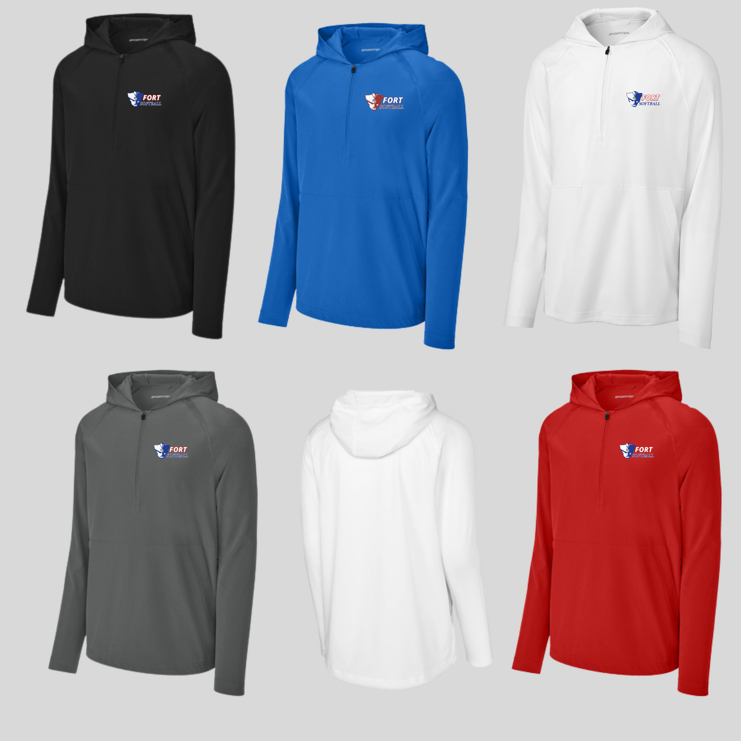 FORT SOFTBALL - Repeat 1/2-Zip Long Sleeve Hooded Jacket