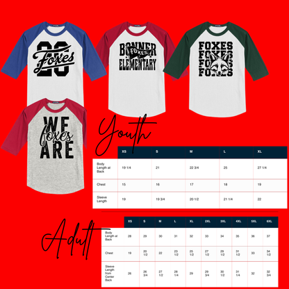 Bonner Elementary School - Baseball Raglan Tees