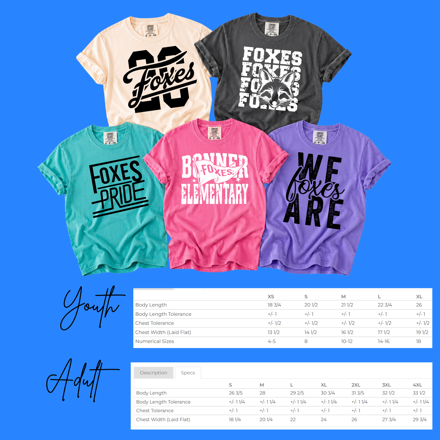 Bonner Elementary School - Comfort Color Tees