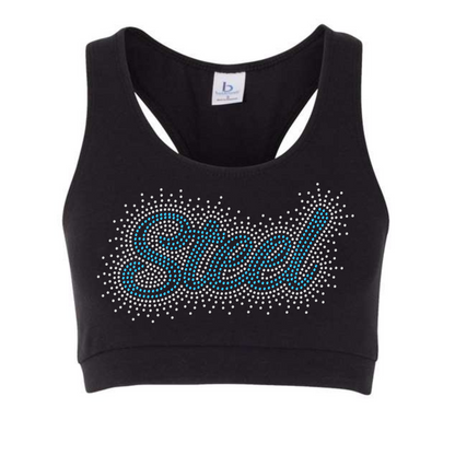 STEEL - SPORTS BRA - RHINESTONE