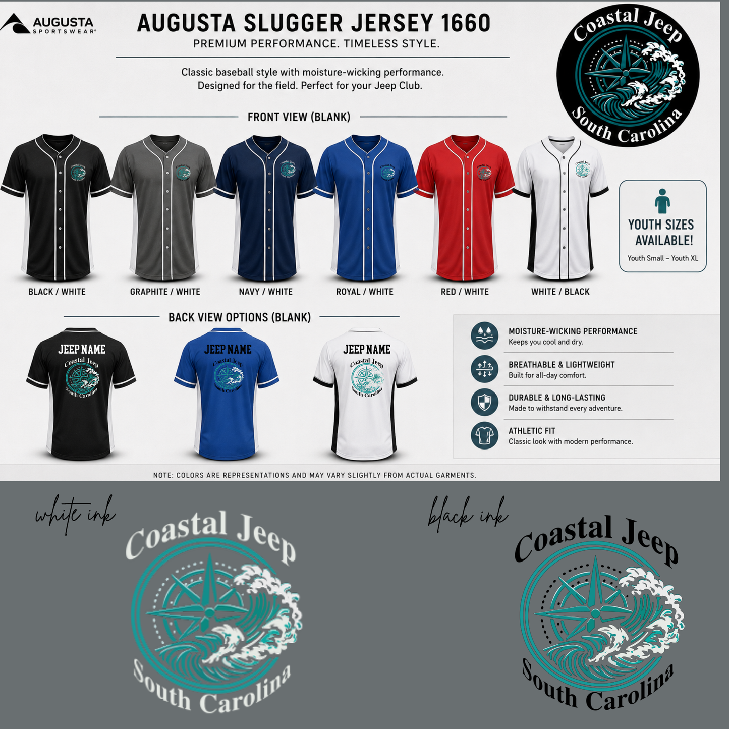 COASTAL JEEP - SLUGGER JERSEYS