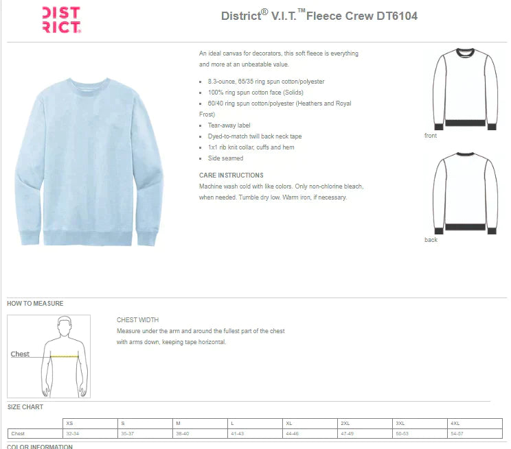 GLITZ  - FLEECE CREW - RHINESTONE
