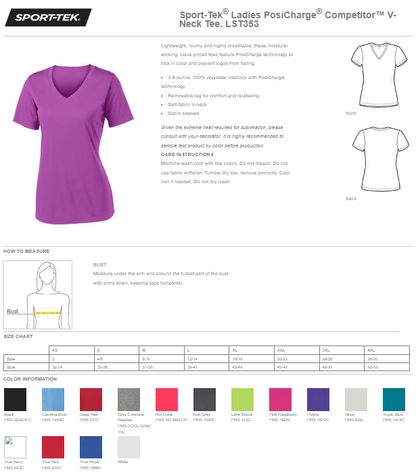 STRATFORD YOUTH PROGRAM - LADIES PERFORMANCE DRY FIT V NECK