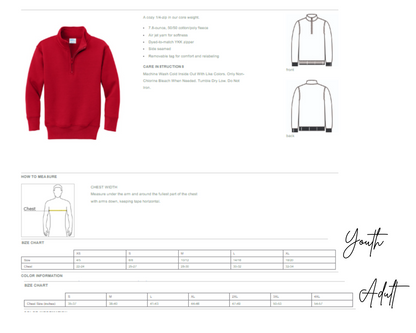 FLEECE 1/4-Zip Pullover Sweatshirt - DIVINE REDEEMER - ESTF