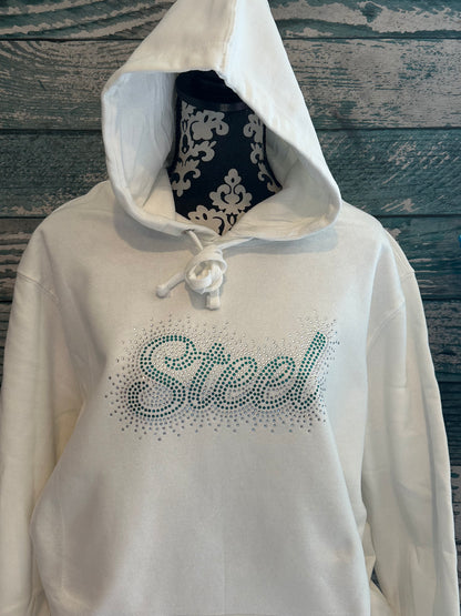 STEEL - FLEECE HOODIE RHINESTONE