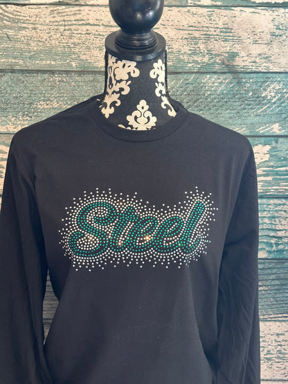 STEEL - Long Sleeve Tee - RHINESTONE