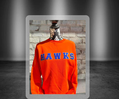 Hawks Chenille Royal Letters -