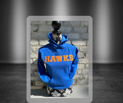 Hawks Chenille Orange Letters