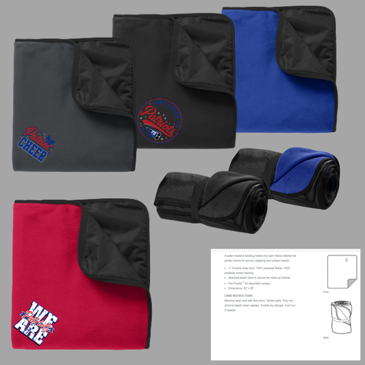 FORT D CHEER - Fleece & Poly Travel Blanket
