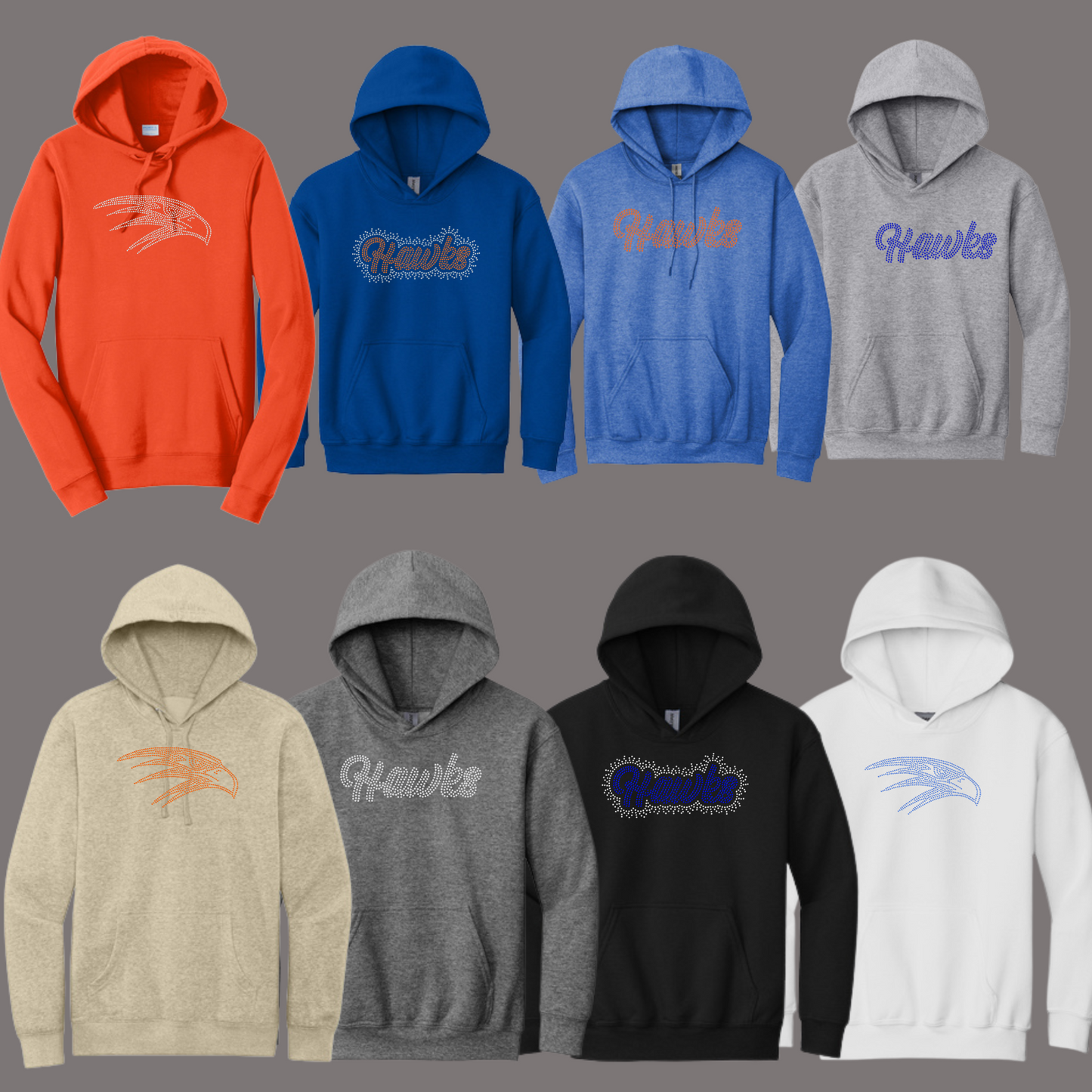 HANAHAN CHEER - FLEECE HOODIE RHINESTONES