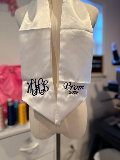 Custom Sash Embroidery
