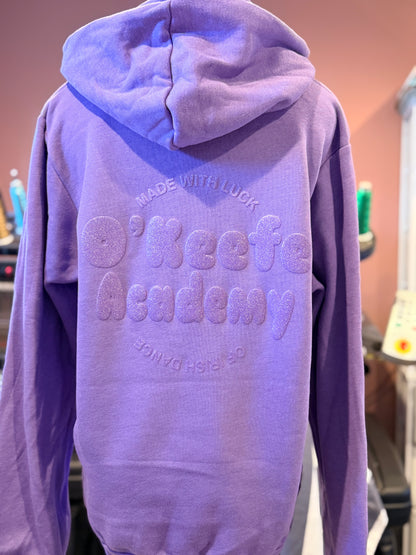O'Keefe Academy - Purple Glitter Puff Hoodie