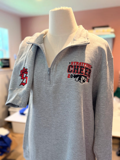 Custom Embroidered School Spirit Quarter-Zip - Cheer