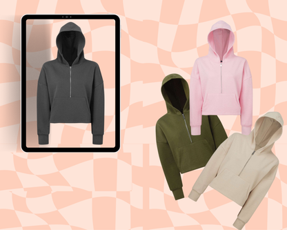 Women's  Half-Zip Hooded Sweatshirt