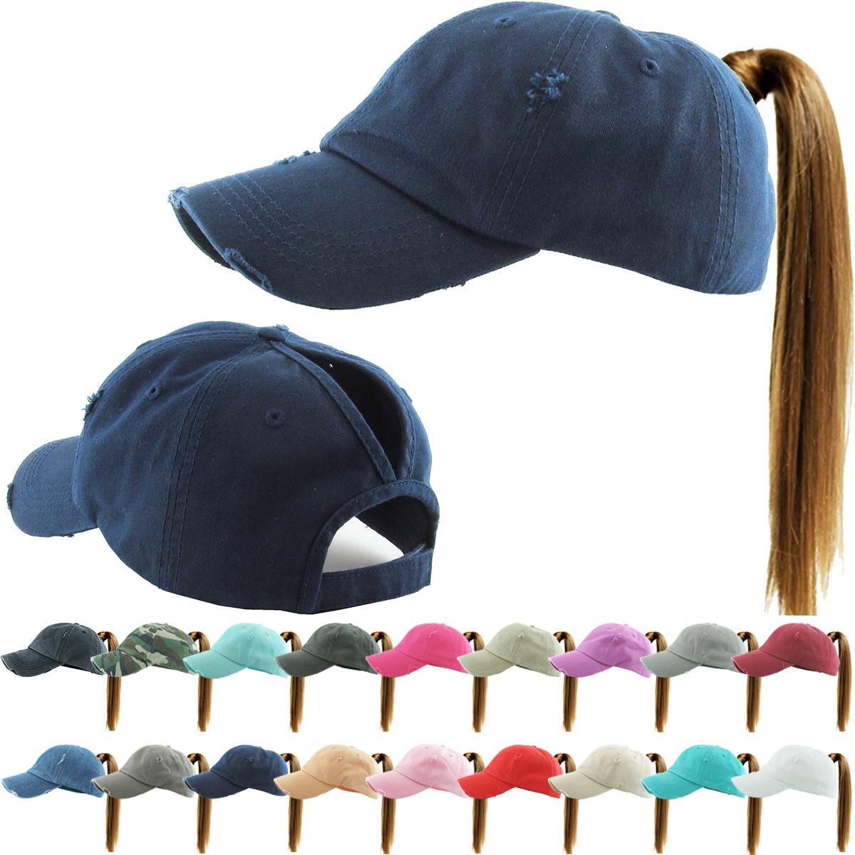 PONYTAIL WASHED COTTON CAP