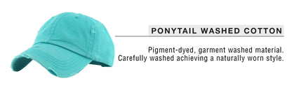 PONYTAIL WASHED COTTON CAP