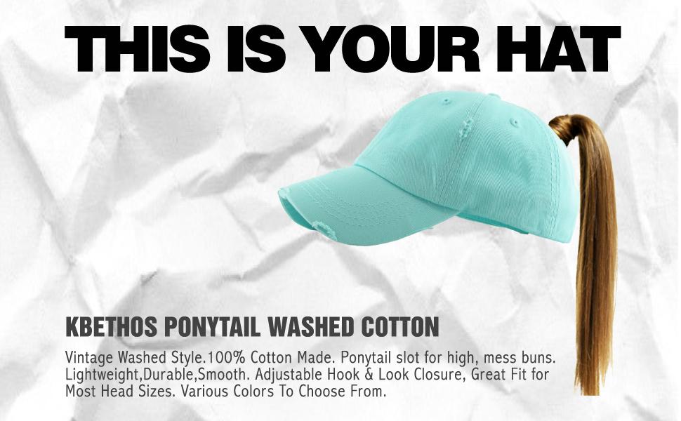 PONYTAIL WASHED COTTON CAP