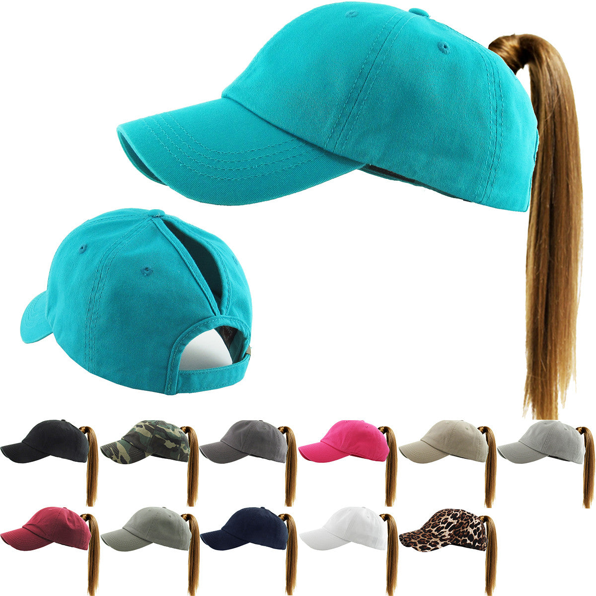 CLASSIC SMOOTH COTTON PONYTAIL BALLCAP