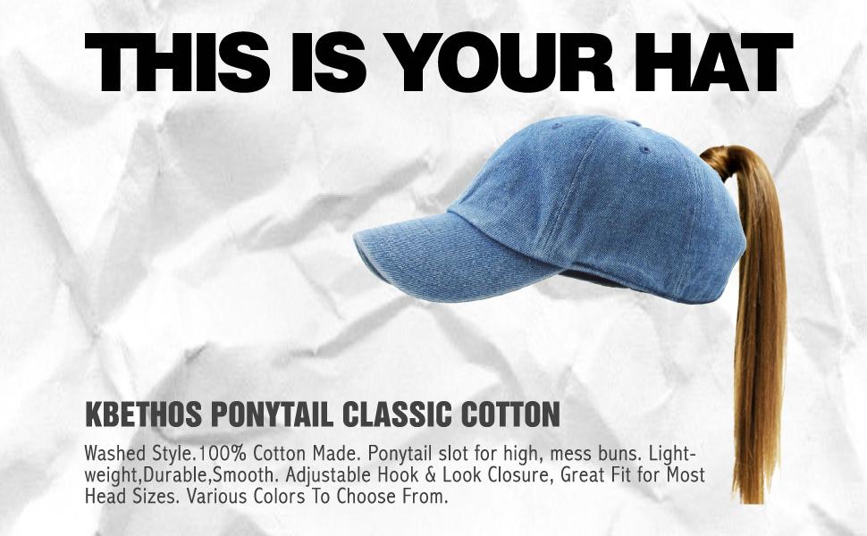 CLASSIC SMOOTH COTTON PONYTAIL BALLCAP