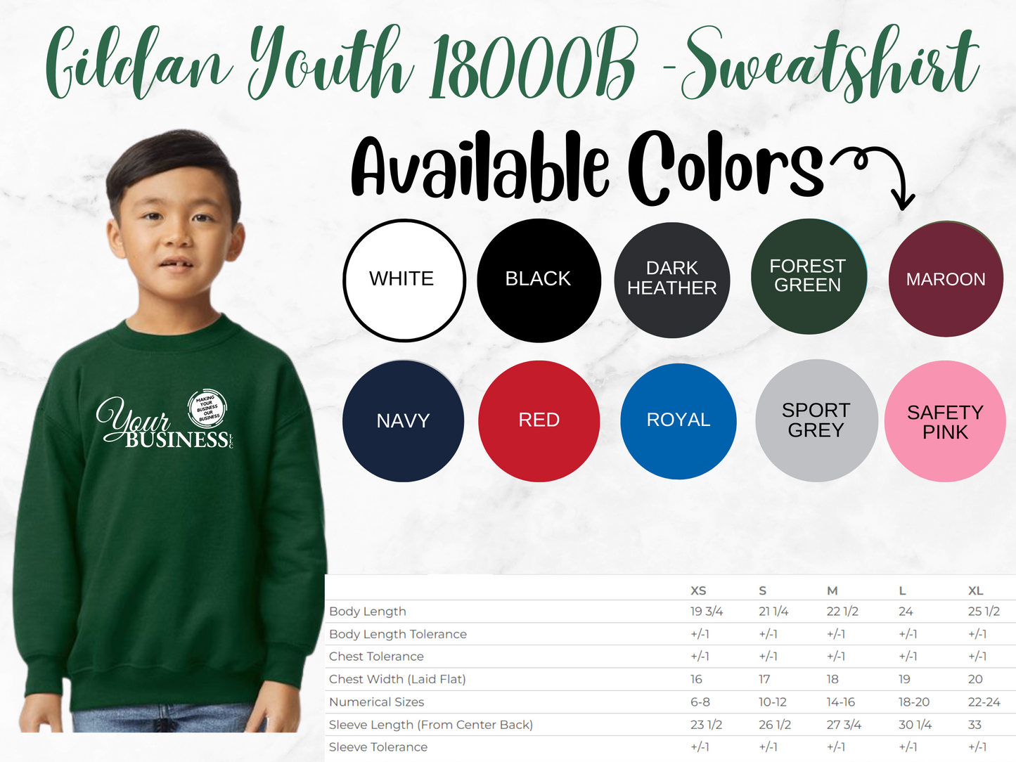 GILDAN - 18000B - YOUTH CREWNECK SWEATSHIRT