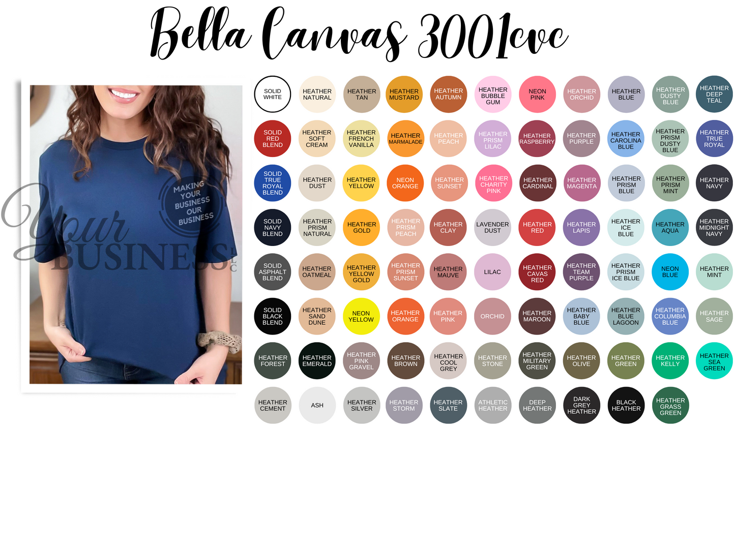 BELLA CANVAS 3001CVC - ADULT SHORT SLEEVE