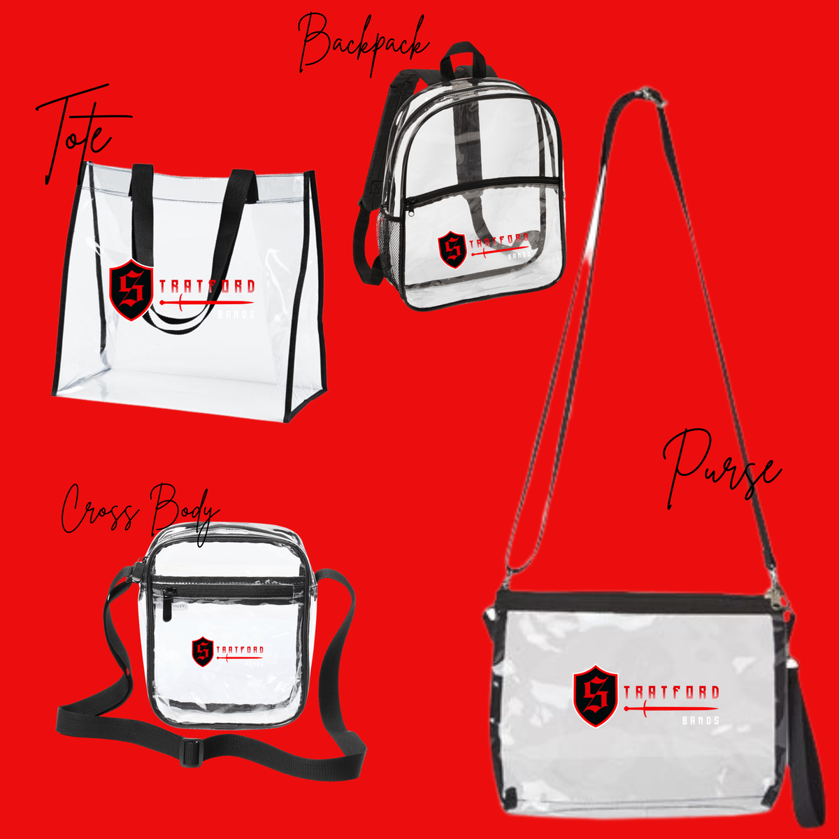 STRATFORD BAND - CLEAR BAGS