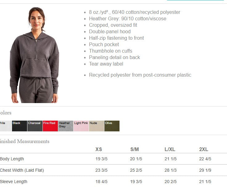 Women's  Half-Zip Hooded Sweatshirt