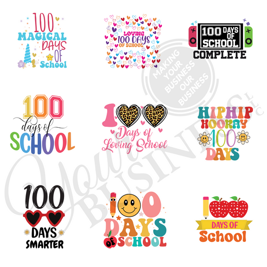 100 DAYS OF SCHOOL - COLORFUL DESIGNS