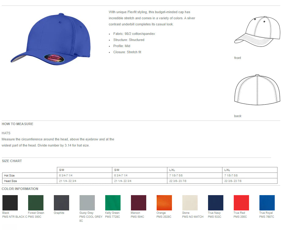 CASRA - Embroidered FLEXFIT Solid Cap - logo off center