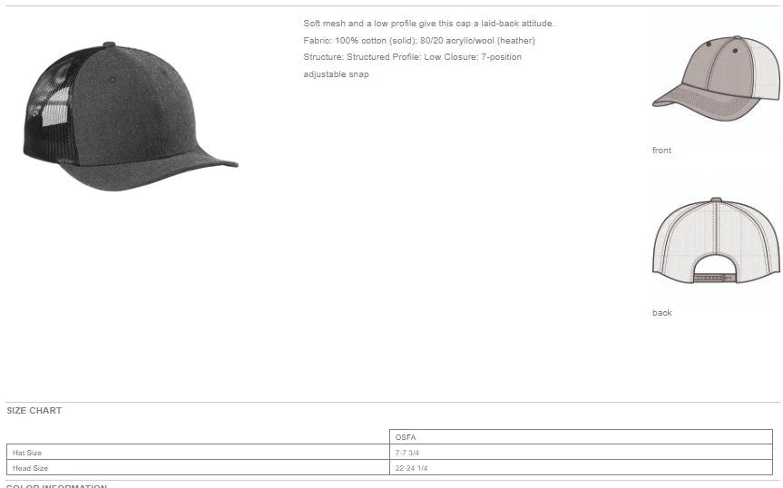 Warhawks Snapback Low Profile Trucker Cap