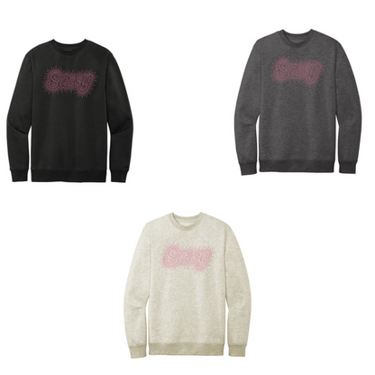 SASSY - FLEECE CREW - RHINESTONE