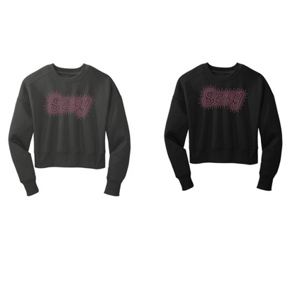 SASSY - CROPPED CREW - RHINESTONE